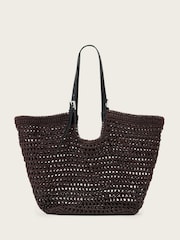 AllSaints Red Ara Cotton Knit East/West Tote Bag - Image 2 of 7