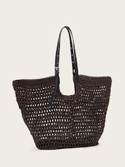AllSaints Red Ara Cotton Knit East/West Tote Bag - Image 3 of 7