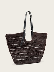 AllSaints Red Ara Cotton Knit East/West Tote Bag - Image 4 of 7