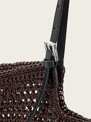 AllSaints Red Ara Cotton Knit East/West Tote Bag - Image 5 of 7