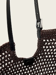 AllSaints Red Ara Cotton Knit East/West Tote Bag - Image 6 of 7