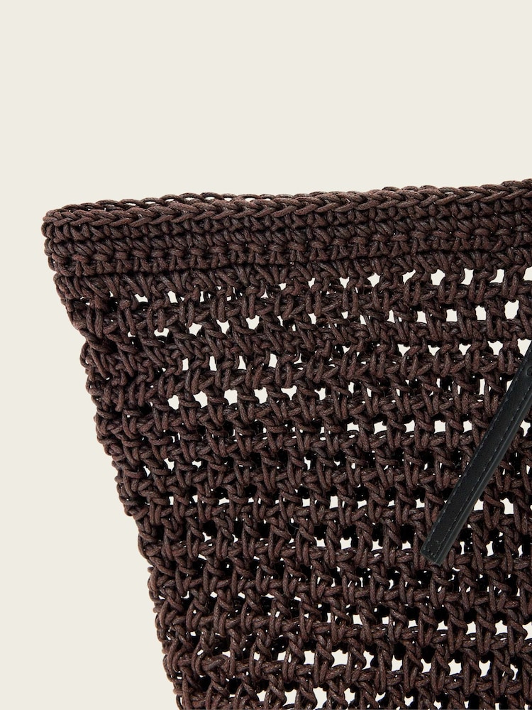 AllSaints Red Ara Cotton Knit East/West Tote Bag - Image 7 of 7 AllSaints Red Ara Cotton Knit East/West Tote Bag - Image 7 of 7