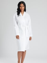 Loungeable White 100% Cotton Waffle Robe - Image 1 of 6