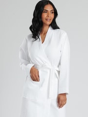 Loungeable White 100% Cotton Waffle Robe - Image 3 of 6