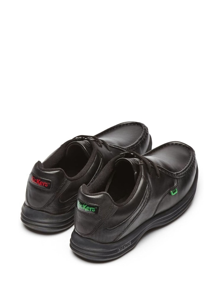 Kickers Black Youth Reasan Strap Leather Shoes - Image 2 of 3