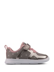Clarks Grey Pewter Ath Flux Toddler Trainers - Image 1 of 7