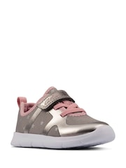 Clarks Grey Pewter Ath Flux Toddler Trainers - Image 5 of 7