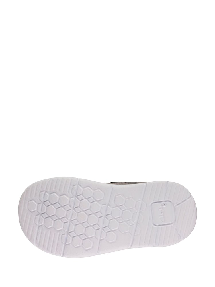 Clarks Grey Pewter Ath Flux Toddler Trainers - Image 7 of 7