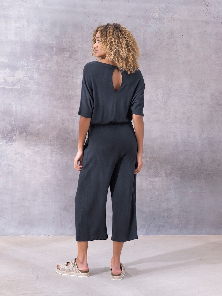 Celtic & Co. Kurzärmeliger Jumpsuit aus Baumwollleinen, Blau - Bild 2 von 4 Celtic & Co. Kurzärmeliger Jumpsuit aus Baumwollleinen, Blau - Bild 2 von 4