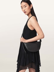 AllSaints Black Luna Cross-Body Bag - Image 1 of 7