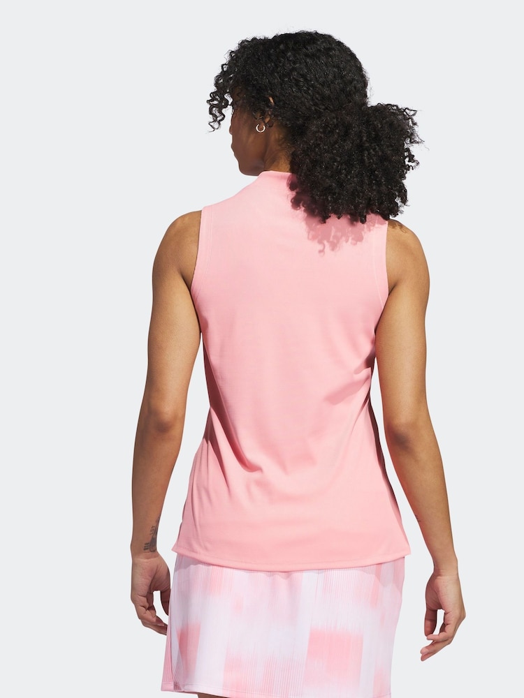 adidas Golf Pink Ultimate365 Sleeveless Polo Shirt - Image 2 of 7
