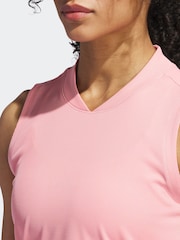 adidas Golf Pink Ultimate365 Sleeveless Polo Shirt - Image 3 of 7