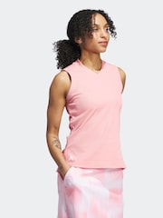 adidas Golf Pink Ultimate365 Sleeveless Polo Shirt - Image 5 of 7
