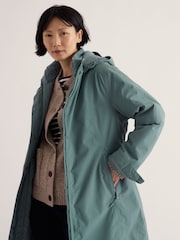 Seasalt Cornwall Teal Blue Petite Janelle Raincoat - Image 2 of 5