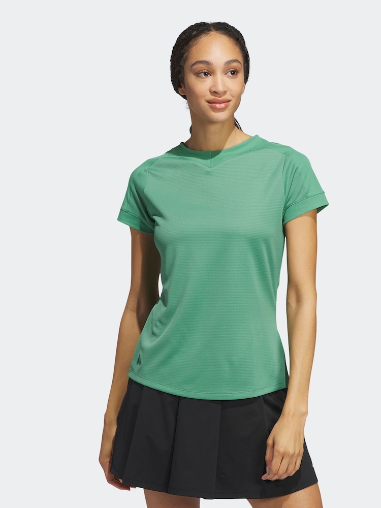 adidas Golf Green Ultimate365 Rib Mix T-Shirt - Image 1 of 8