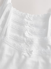 White 5 Pack Lace Trim Cami Vest (1.5-16yrs) - Image 4 of 4