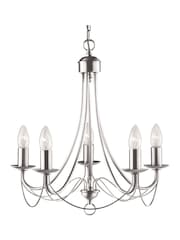 Searchlight Silver Candella 5 Light Chandelier - Image 2 of 4