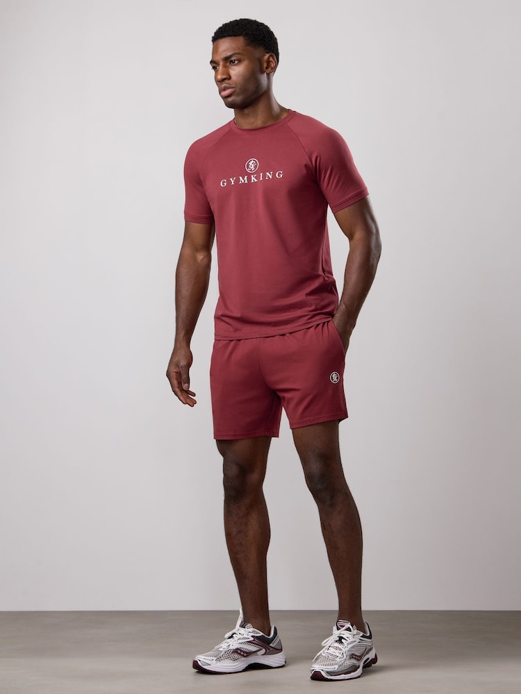 Gym King Red Pro Logo Jersey 6 Inch Shorts - Image 1 of 4