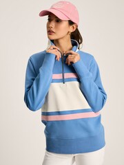 Joules Tadley Blue & White Quarter Zip Sweatshirt - Image 1 of 7