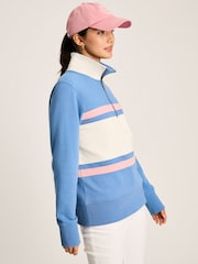 Joules Tadley Blue & White Quarter Zip Sweatshirt - Image 3 of 7