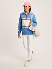Joules Tadley Blue & White Quarter Zip Sweatshirt - Image 4 of 7