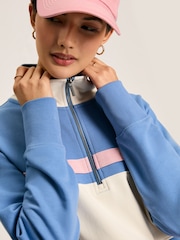Joules Tadley Blue & White Quarter Zip Sweatshirt - Image 5 of 7