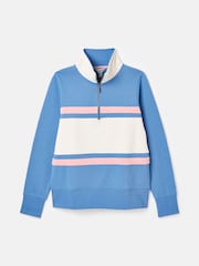 Joules Tadley Blue & White Quarter Zip Sweatshirt - Image 7 of 7