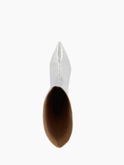 Dune London Silver Smooth Kitten Heel Point Knee-High Boots - Image 5 of 5