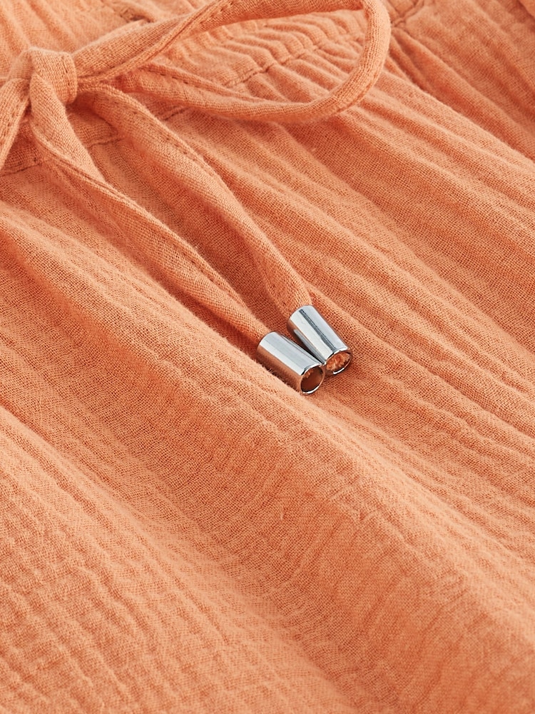 Orange Rib Vest Crinkle Bottom Pyjamas - Image 9 of 9