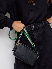 Oliver Bonas Black Naha Geometric Strap Crossbody Bag - Image 1 of 8