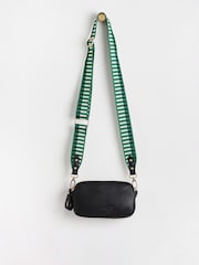 Oliver Bonas Black Naha Geometric Strap Crossbody Bag - Image 3 of 8