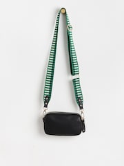 Oliver Bonas Black Naha Geometric Strap Crossbody Bag - Image 4 of 8