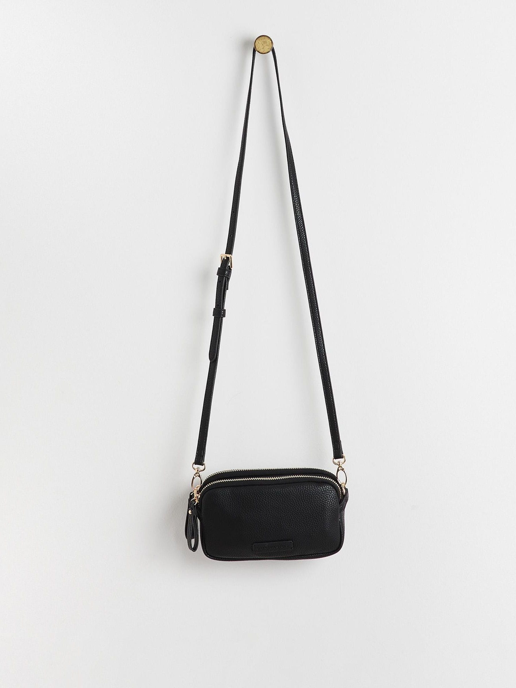 Black - Oliver Bonas Naha Geometric Strap Crossbody Bag