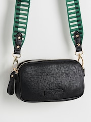 Oliver Bonas Black Naha Geometric Strap Crossbody Bag - Image 6 of 8
