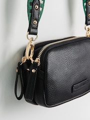 Oliver Bonas Black Naha Geometric Strap Crossbody Bag - Image 7 of 8