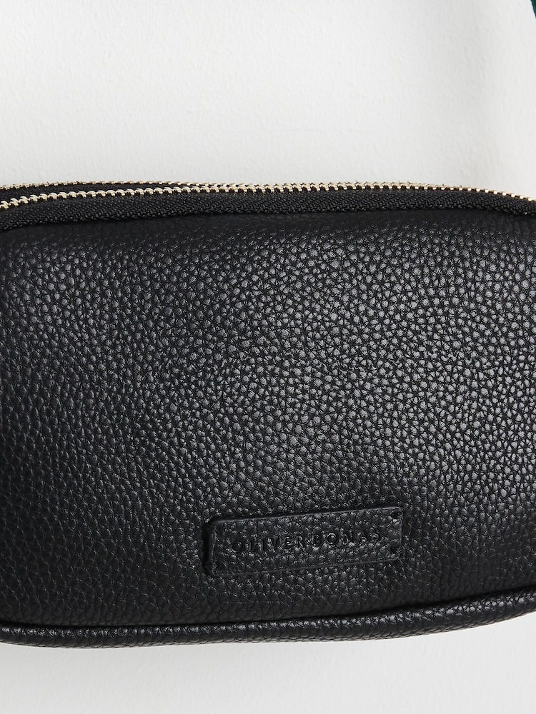 Oliver Bonas Black Naha Geometric Strap Crossbody Bag - Image 8 of 8