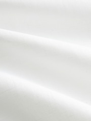 White Slim Fit Trimmed Linen Blend Short Sleeve Shirt - Image 7 of 7