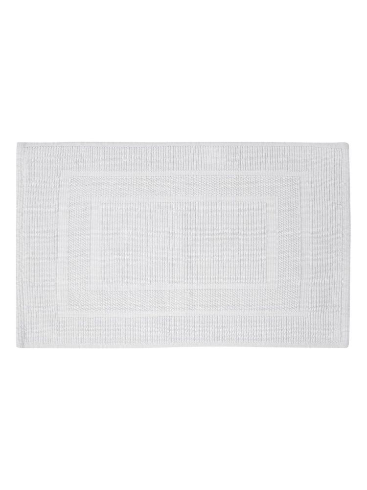 Laura Ashley White Cotton Border 100% Cotton Bath Mat - Image 2 of 2