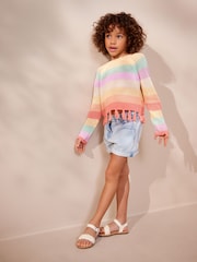 Rainbow 100% Cotton Tassle Jumper (3-16yrs) - Image 2 of 7