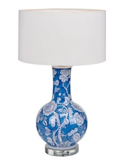 Pacific Blue Altheda Blue and White Floral Table Lamp - Image 2 of 4