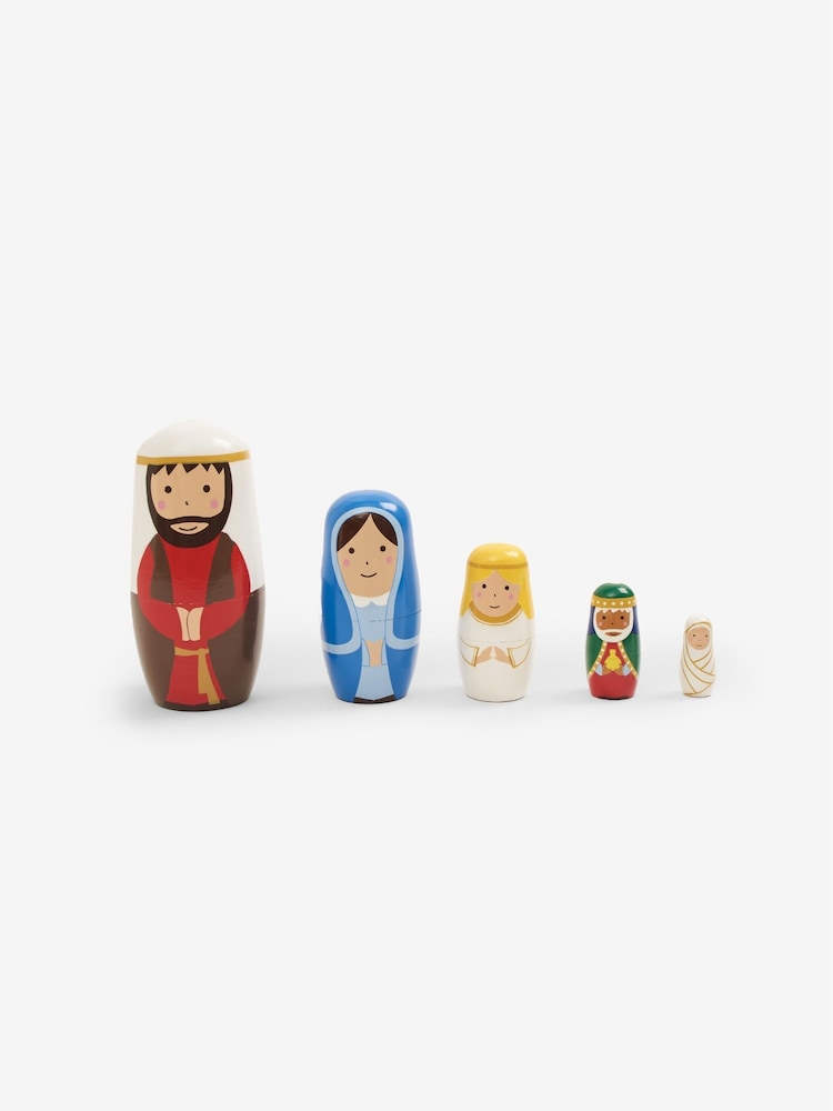 JoJo Maman Bébé Nativity Wooden Nesting Dolls - Image 1 of 4