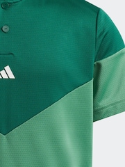 adidas Golf Boys Green HEAT.RDY Sport Collar Polo Shirt - Image 3 of 5