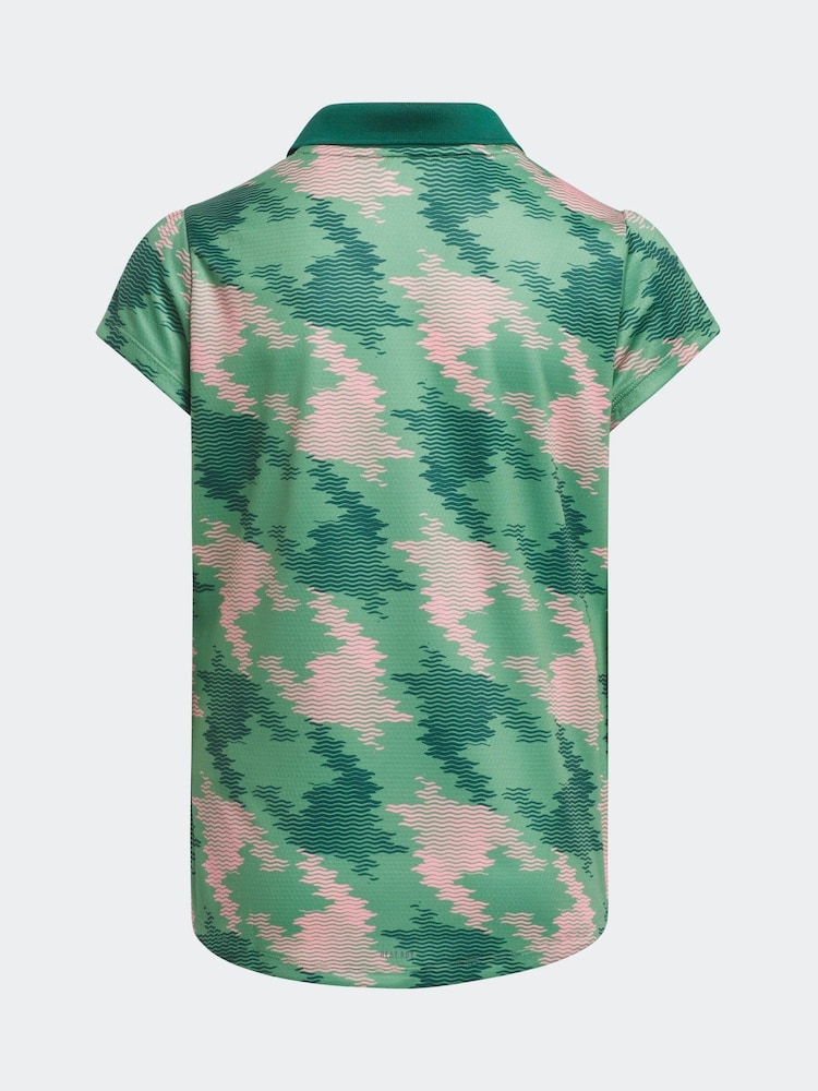 adidas Golf Green HEAT.RDY Printed Polo Shirt - Image 2 of 5