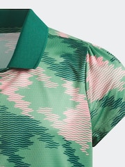 adidas Golf Green HEAT.RDY Printed Polo Shirt - Image 3 of 5