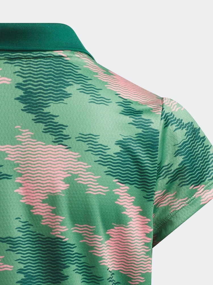 adidas Golf Green HEAT.RDY Printed Polo Shirt - Image 5 of 5