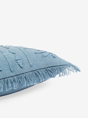 French Connection Slate Blue Elmwood Distressed Tufted Cushion - Image 2 of 4