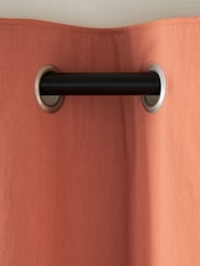 Orange Blackout/Thermal Cotton Eyelet Curtains - Image 7 of 8