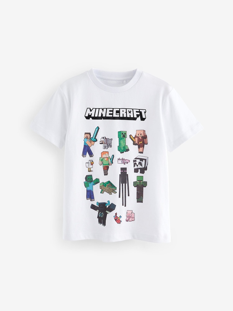 White Character 100% Cotton Licensed Minecraft T-Shirt (3-16yrs) - Image 1 of 3