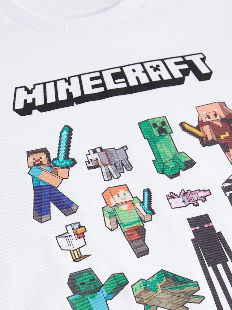 White Character 100% Cotton Licensed Minecraft T-Shirt (3-16yrs) - Image 3 of 3