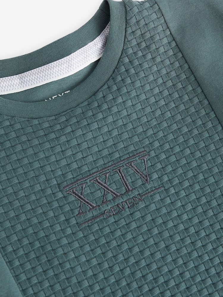 Mineral 100% Cotton Embroidery Textured Short Sleeve T-Shirt (3-16yrs) - Image 3 of 3